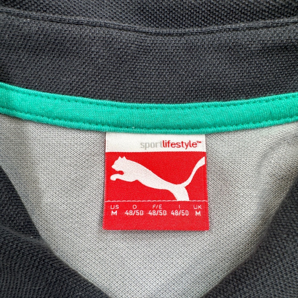 Puma Polo Shirt Men's Medium Gray Team Mercedes-Benz Petronas F1 Racing Apparel - Picture 6 of 10